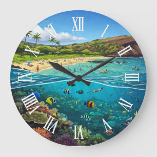 Hanauma Bay Oahu Hawaii Reise Große Wanduhr