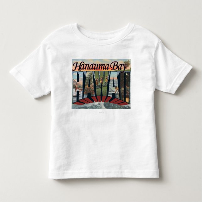 Hanauma Bucht, Hawaii - große Buchstabe-Szenen Kleinkind T-shirt (Vorderseite)
