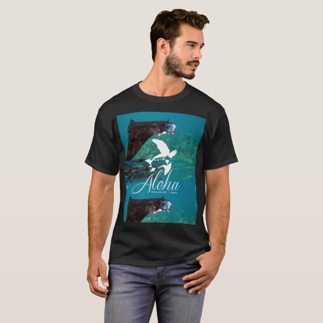 Hanauma Bucht-Hawaii-Mantarochen T-Shirt (Vorne ganz)