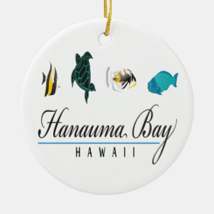 Hanauma Bucht-Hawaii-Meeresflora und -fauna Keramikornament