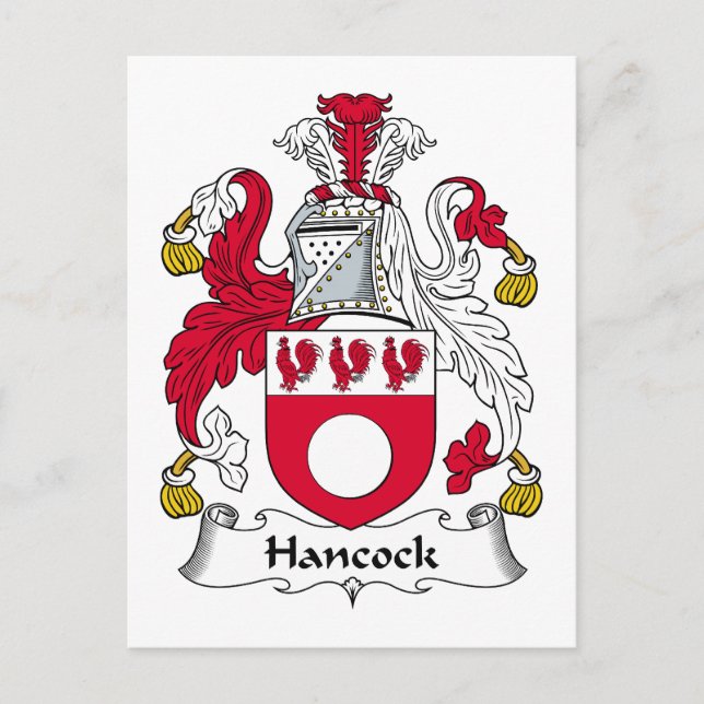 Hancock-Familienwappen Postkarte (Vorderseite)