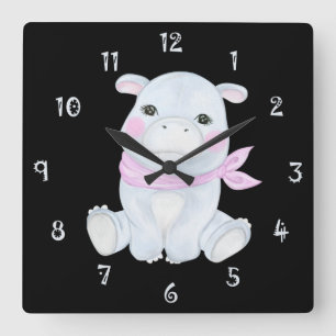 Hancy die Hippo-Wall-Uhr Quadratische Wanduhr