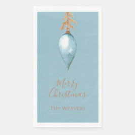 Hand bemalt Botanisches Blaues Wasserfarben Weihna Serviette