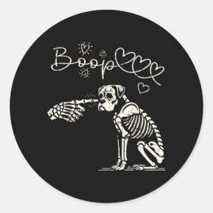 Hand Boop Boxer Hunde Welpen Hund Halloween Kostüm Runder Aufkleber