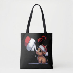 Hand Boop Weihnachten Highland Kuh Santa Bauer
