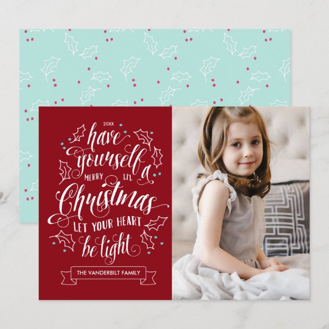 Hand Briefe Li'l Weihnachten 1 Foto Urlaub (Vorne/Hinten)