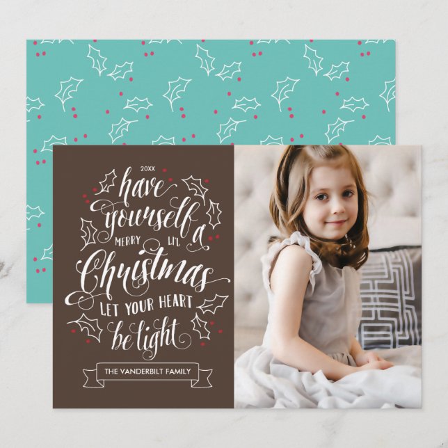 Hand Briefe Li'l Weihnachten 1 Foto Urlaub (Vorne/Hinten)