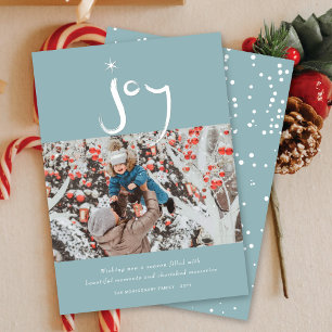 Hand Brushed Joy Calligraphy Star Weihnachts-Foto Feiertagskarte