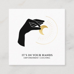 *~* Hand Cresenter Mond Black Gold Sun Kosmische E Quadratische Visitenkarte