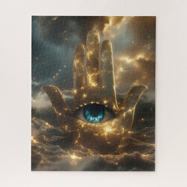 HAND DER FATIMA – HAND DER HAMSA – ZEN BUDDHISMUS  PUZZLE (Vertikal)
