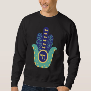 Hand der Hamsa Arabischer Hinduismus Schützen Fati Sweatshirt