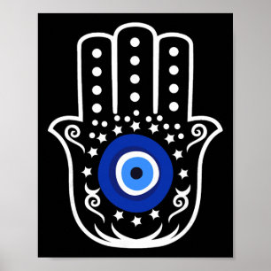 Hand der Hamsa Fatima Türkischer Tigerauge Böser S Poster