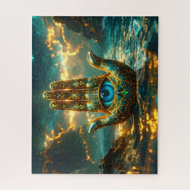 HAND DER HAMSA – HAND DER FATIMA – ZEN BUDDHISMUS PUZZLE (Vertikal)
