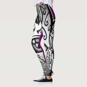 Hand der Schaffungs-"lila Regen-" Leggings