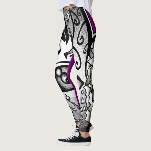 Hand der Schaffungs-"lila Regen-" Leggings (Links)