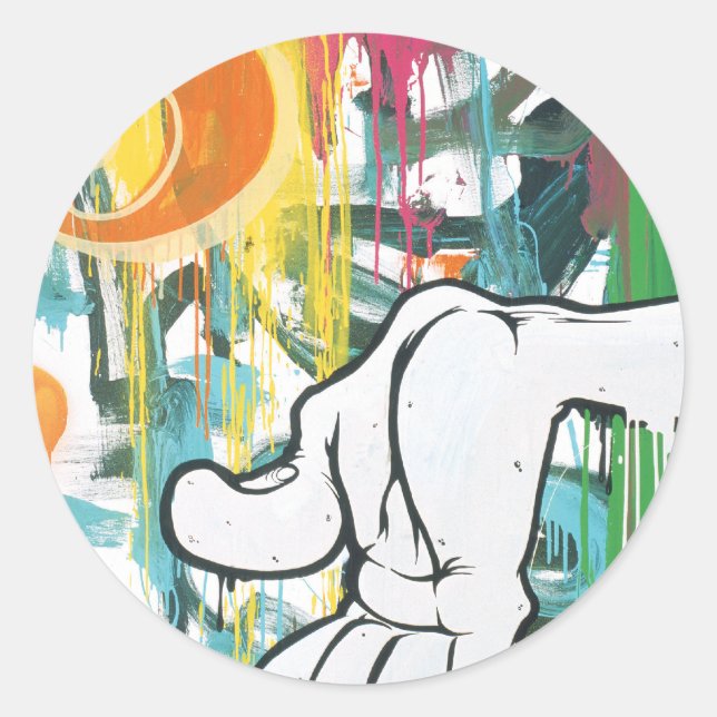 Hand des Menschen Runder Aufkleber (Vorderseite)