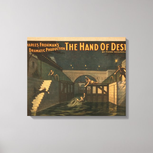 Hand des Schicksals "Schleuse auf der Seine" Leinwanddruck (Vorderseite)
