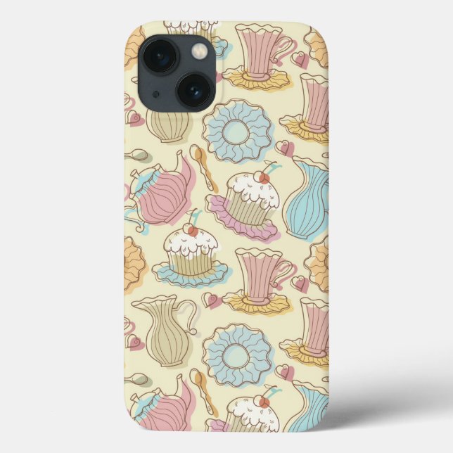 Hand, die Geschirr-Silhouetten zeichnet Case-Mate iPhone Hülle (Rückseite)