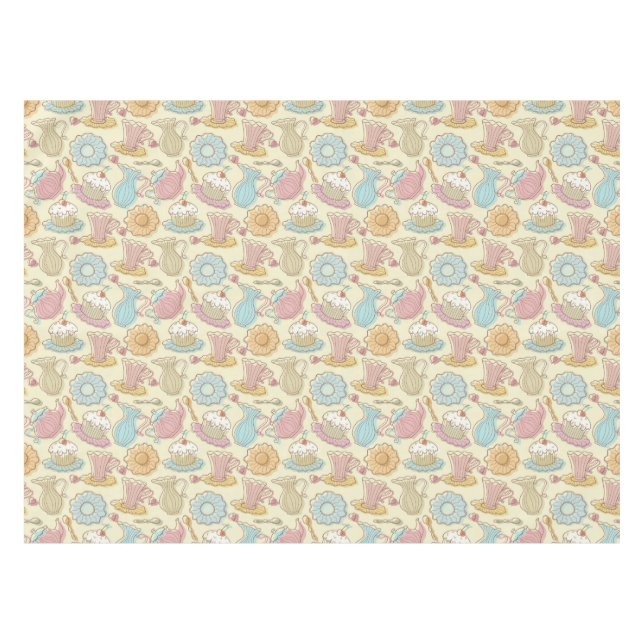 Hand, die Geschirr-Silhouetten zeichnet Tischdecke (Vorderseite (Horizontal))