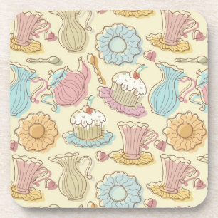 Hand, die Geschirr-Silhouetten zeichnet Untersetzer