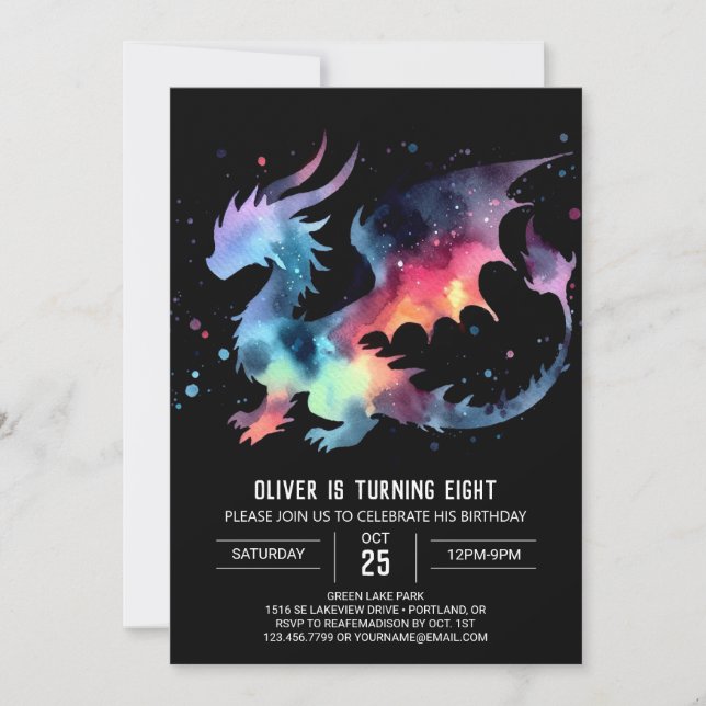 Hand Dragon Birthday DIY Einladung (Vorderseite)