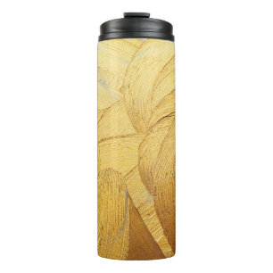 Hand drawing paint gold brush stroke thermosbecher