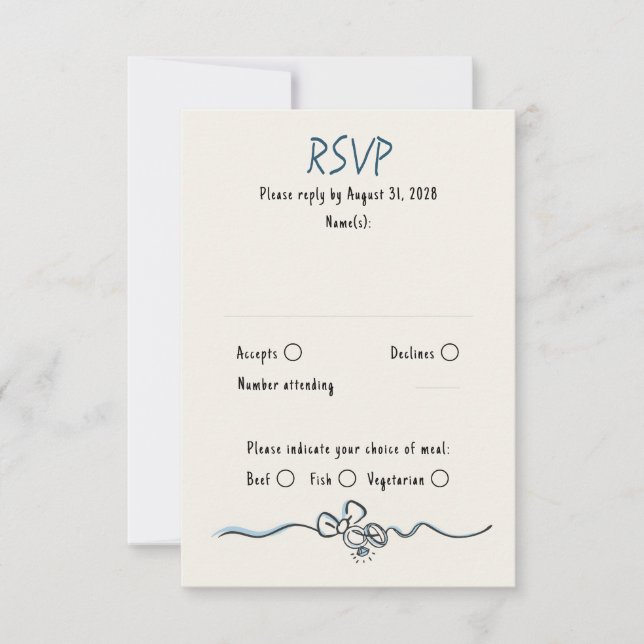 Hand Drawing Quirky Funky Wedding RSVP Card (Vorderseite)