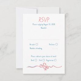 Hand Drawing Quirky Funky Wedding RSVP Card Karte