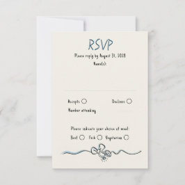 Hand Drawing Quirky Funky Wedding RSVP Card Karte