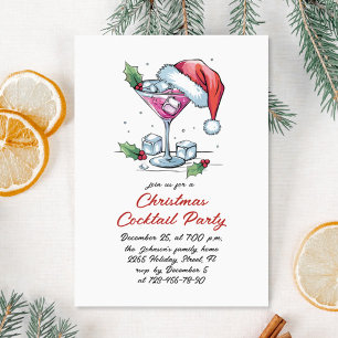 Hand Drawing Whimsical Weihnachtscocktail Party Einladung
