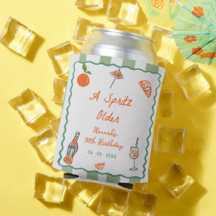 Hand Drawn a Spritz Older Geburtstagsparty Dosenkühler