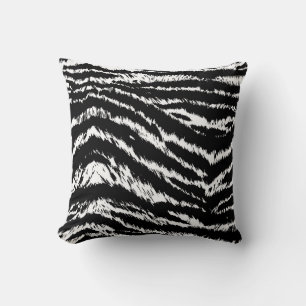 Hand Drawn Abstract Two Colors Zebra Stripes Repea Kissen