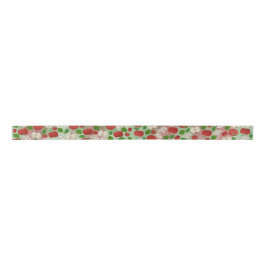 Hand-Drawn Apple Ribbon – Rustic Modern Satinband