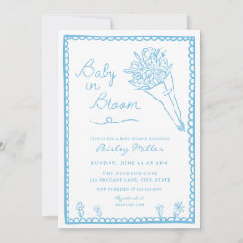 Hand Drawn Baby in Bloom Farmer Market Baby Shower Einladung