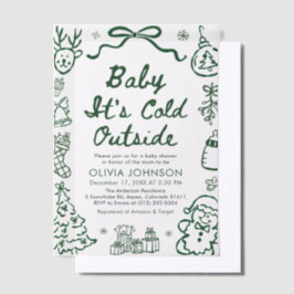 Hand Drawn Baby It's Cold Outside Baby Shower