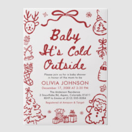 Hand Drawn Baby It's Cold Outside Baby Shower
