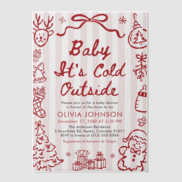 Hand Drawn Baby It's Cold Outside Baby Shower