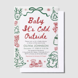 Hand Drawn Baby It's Cold Outside Baby Shower
