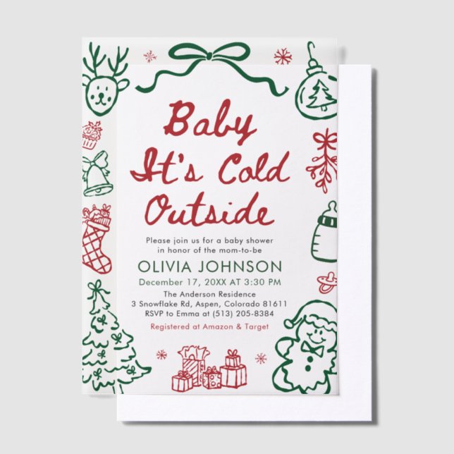 Hand Drawn Baby It's Cold Outside Baby Shower (Versetzt)