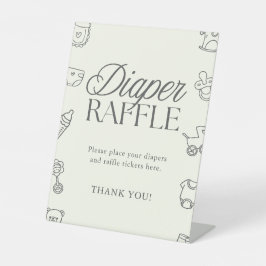 Hand Drawn Baby Shower Diaper Raffle Sign Sockelschild