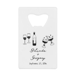 Hand Drawn Black Illustrations Doodles Wedding Geldbeutel Flaschenöffner