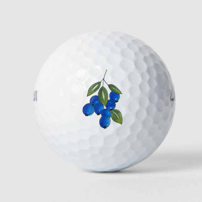 Hand Drawn Blueberries Golfball (Vorderseite)