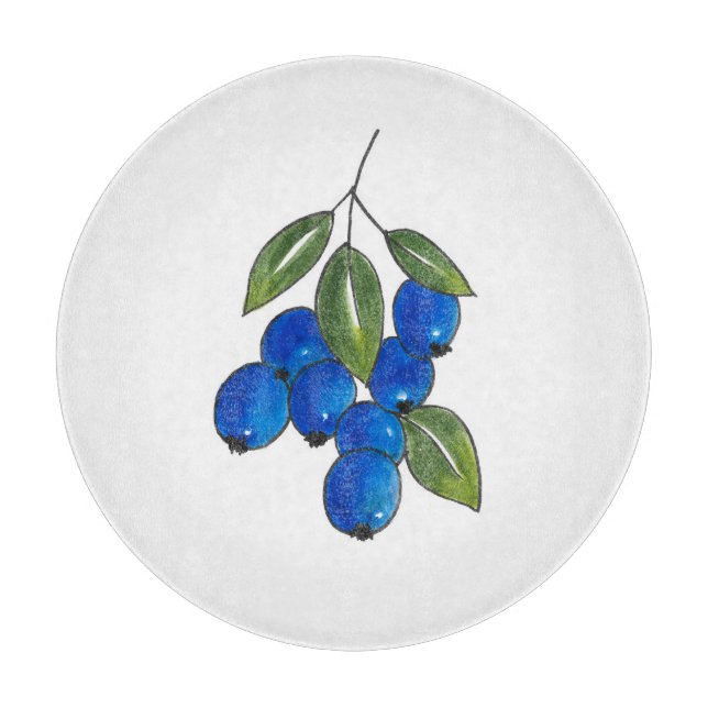Hand Drawn Blueberries Schneidebrett (Vorderseite)