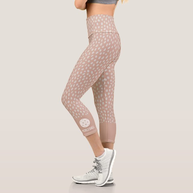 Hand Drawn Boho Polka Dots Custom Pickleball Capri Leggings (Links)