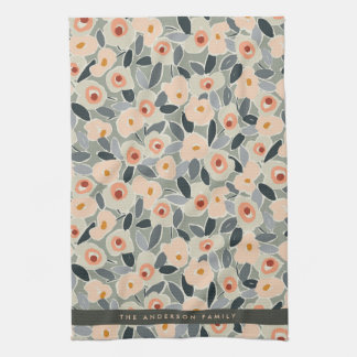 Hand-Drawn Bold Inky Floral Pattern- Sunlit Meadow Geschirrtuch
