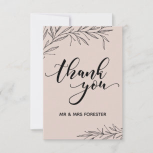 Hand Drawn Branch Flat Vielen Dank Dankeskarte