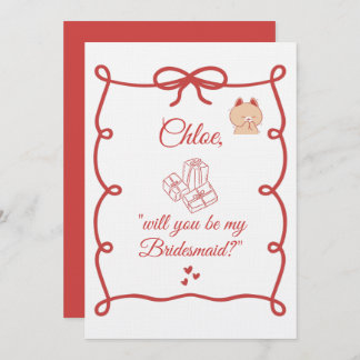 Hand Drawn Bridesmaid bridal Proposal Cards Einladung