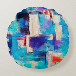 Hand drawn bright painting, background in impressi rundes kissen