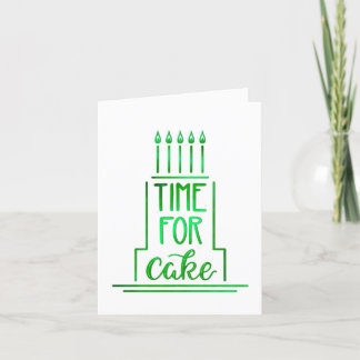 Hand Drawn Cake Happy Birthday Green Karte