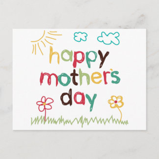 Hand Drawn Card für den Muttertag Postkarte